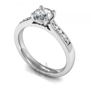 Engagement Ring with Shoulder stones - GIA Certificate